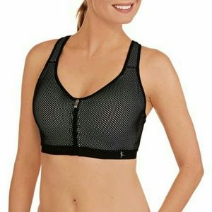 Two Danskin Now zipper front mesh sports bras